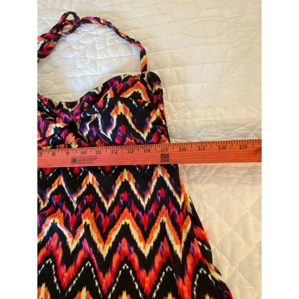 Catalina Womens Halter Swimsuit  Top Size Large Aztec Design Pool Vacation Cruis